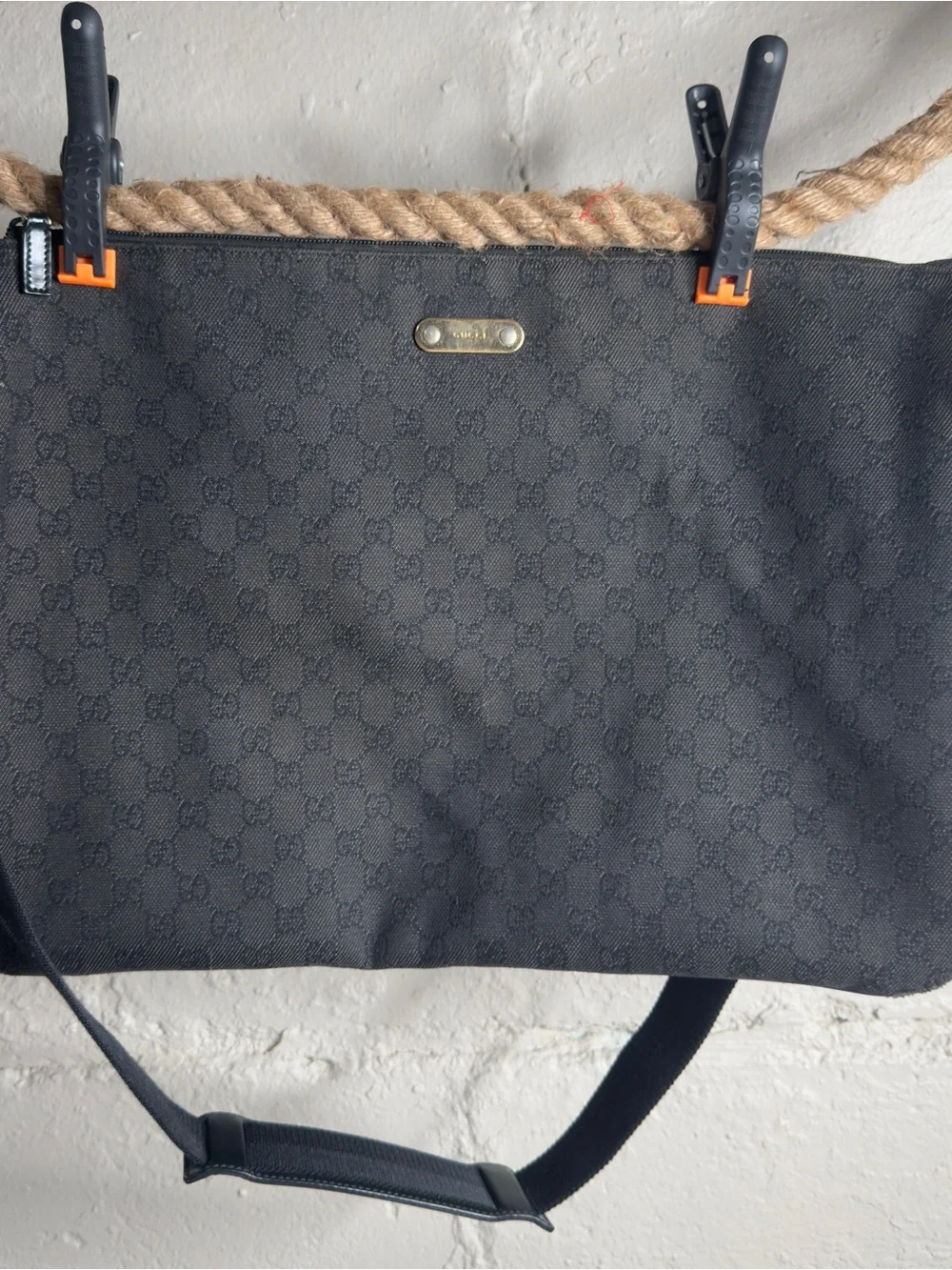 Gucci Monogram Crossbody Bag Black| Unisex | Pre-Owned |